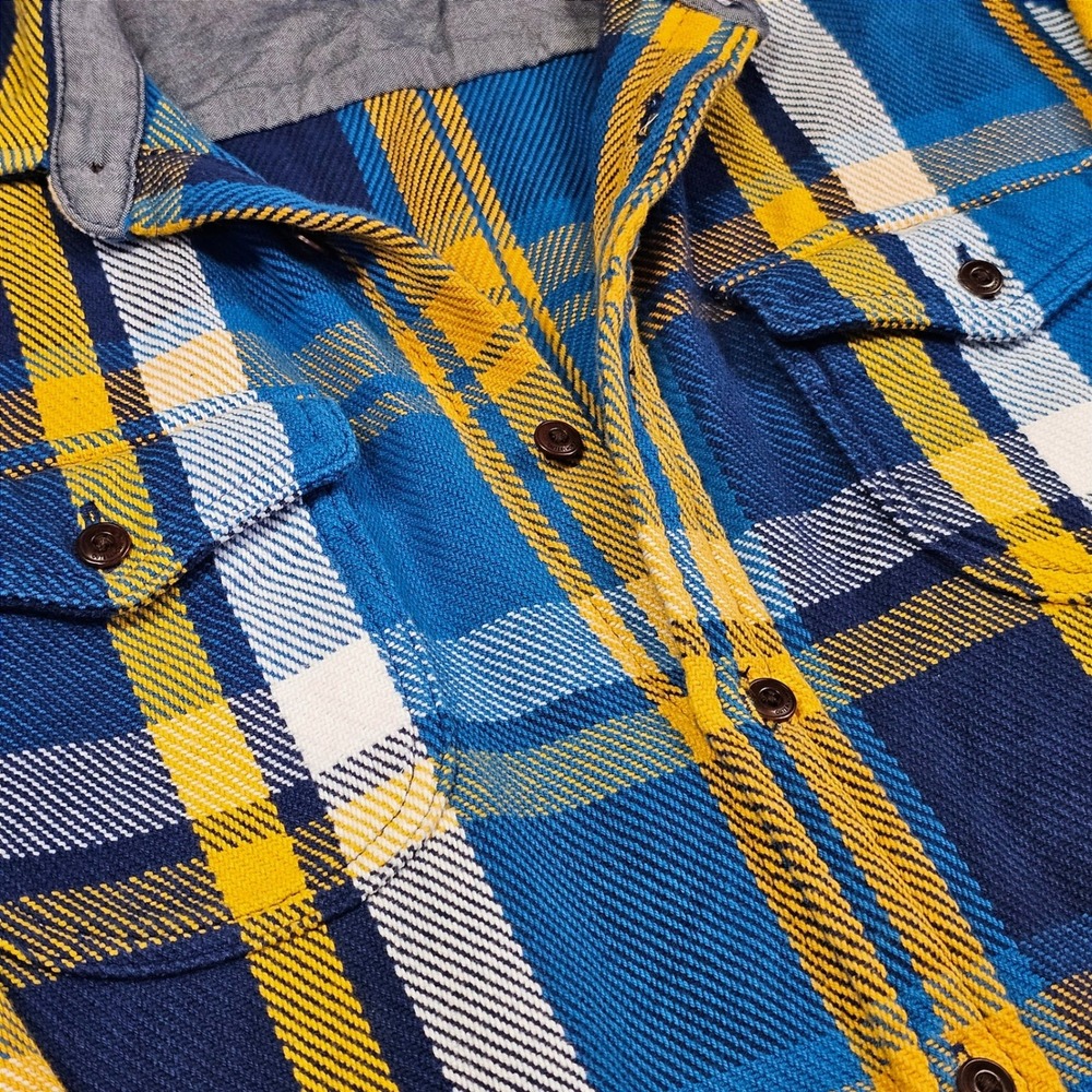 Outerknown Blanket Shirt M Blue Wave Ventana Plaid Organic Cotton Shacket NWOT - Picture 2 of 10